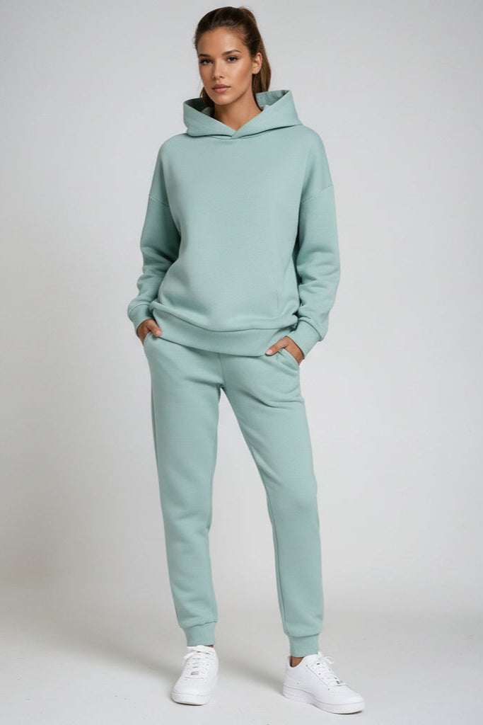 Jogging-Set Damen mit Kapuze aus Baumwolle – Loungewear-Set, Detailansicht