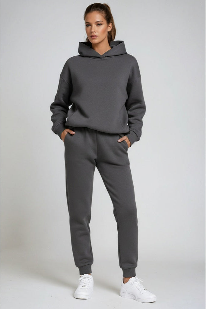 Jogging-Set Damen mit Kapuze aus Baumwolle – Loungewear-Set, Detailansicht