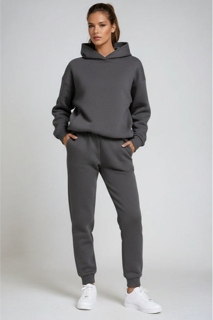 Jogging-Set Damen mit Kapuze aus Baumwolle – Loungewear-Set, Detailansicht
