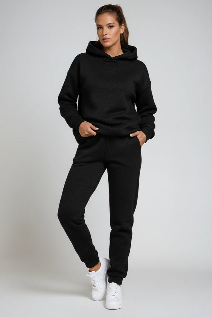 Jogging-Set Damen mit Kapuze aus Baumwolle – Loungewear-Set, Detailansicht