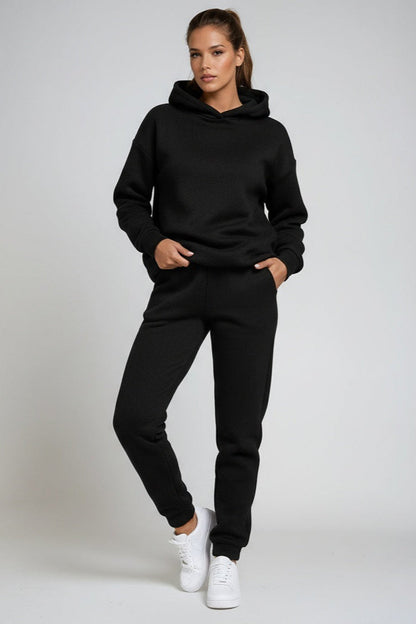 Jogging-Set Damen mit Kapuze aus Baumwolle – Loungewear-Set, Detailansicht