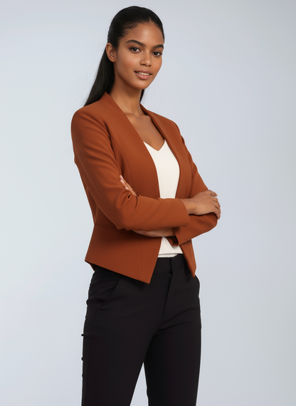 Cropped Blazer Damen aus Polyester – kurzer Blazer, Detailansicht