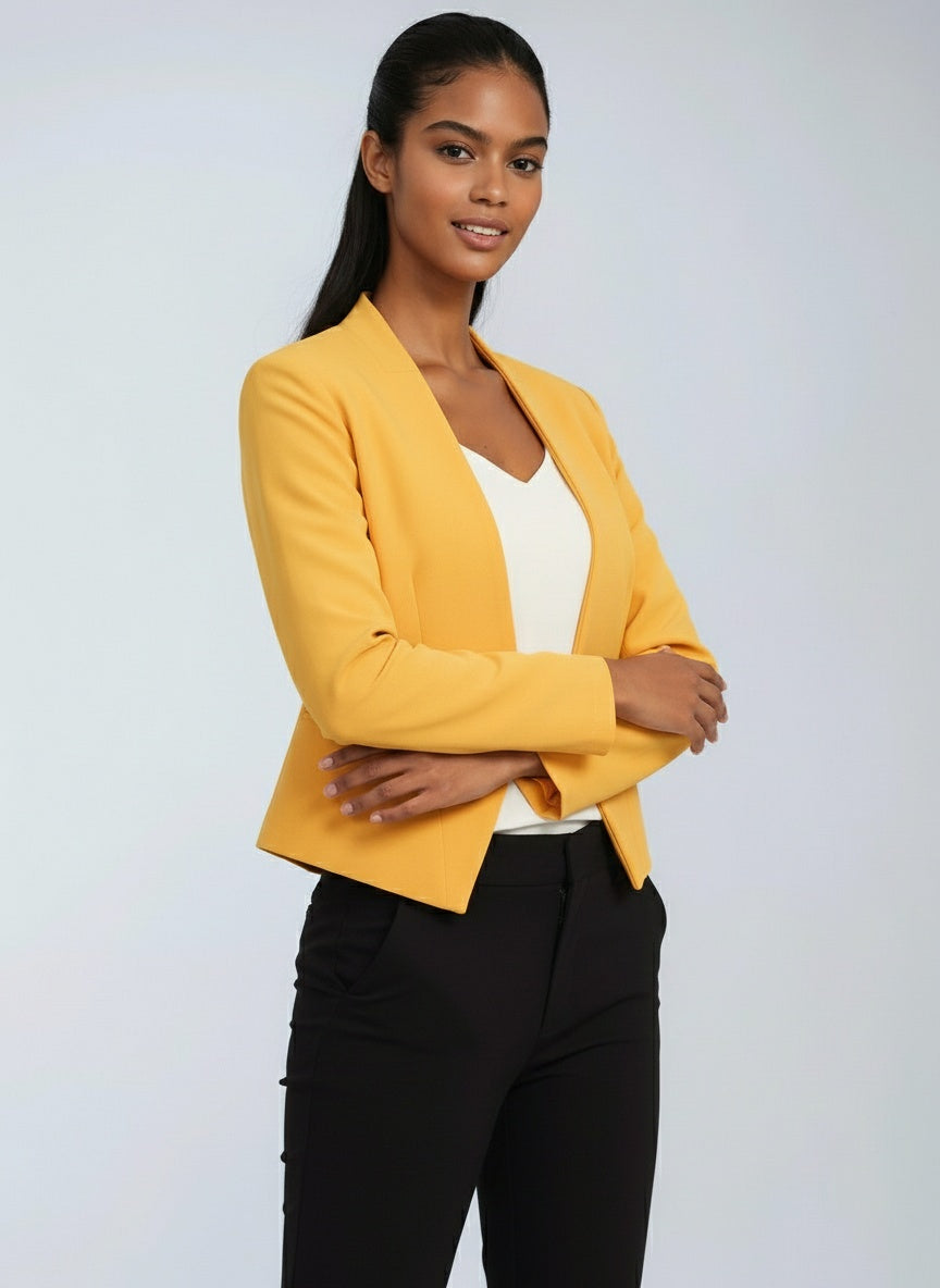 Cropped Blazer Damen aus Polyester – kurzer Blazer, Detailansicht