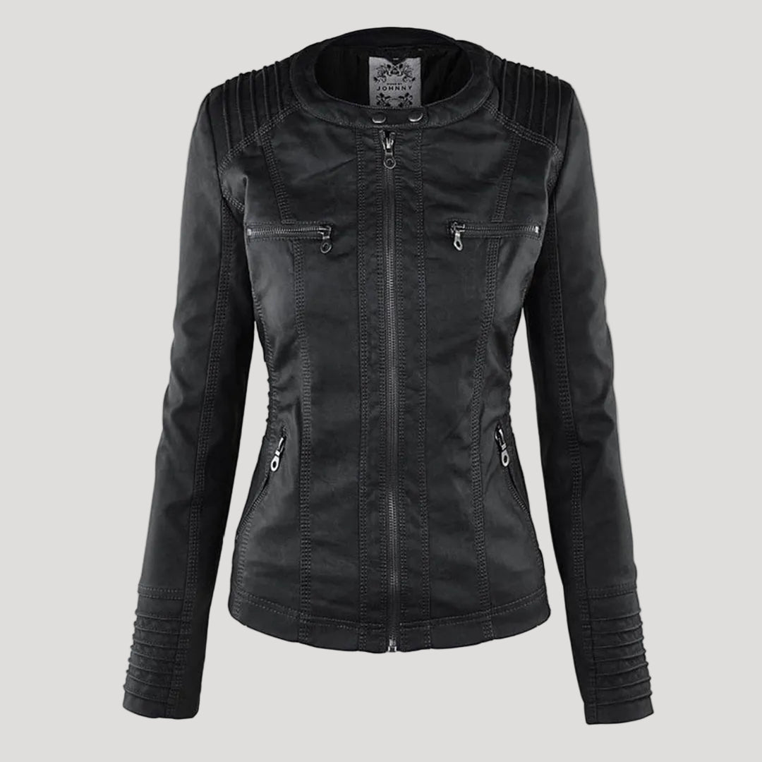 Jacke Damen in Lederoptik mit Kapuze