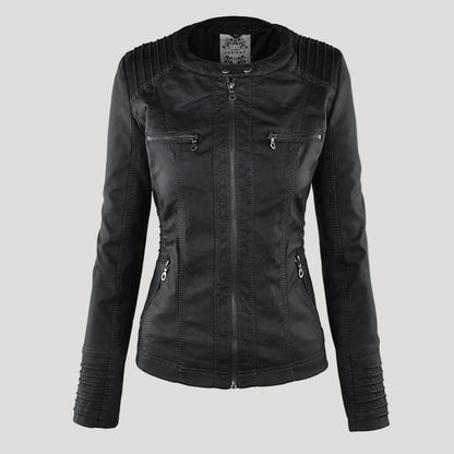 Jacke Damen in Lederoptik mit Kapuze