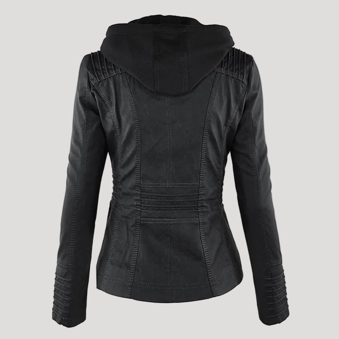Warme Kunstlederjacke Damen