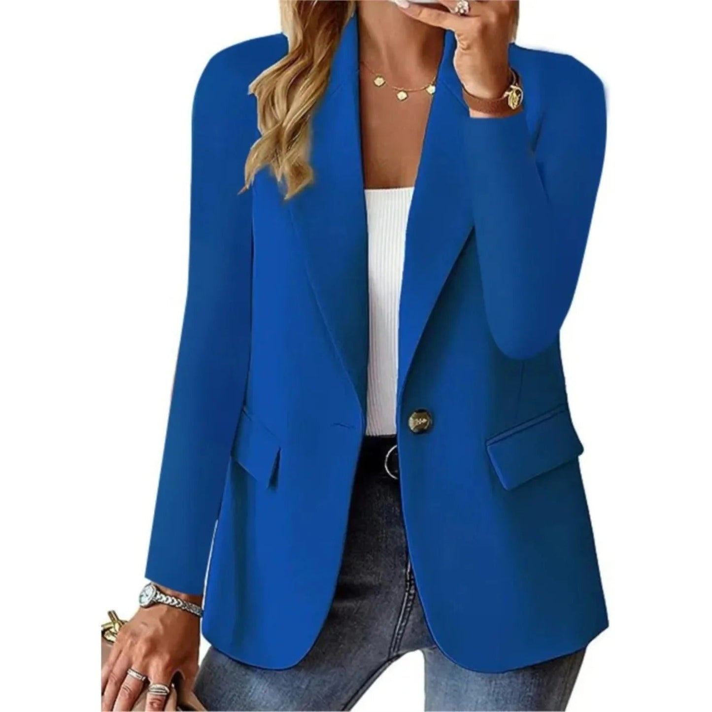 Blazer Damen aus Polyester – offener Blazer, Detailansicht