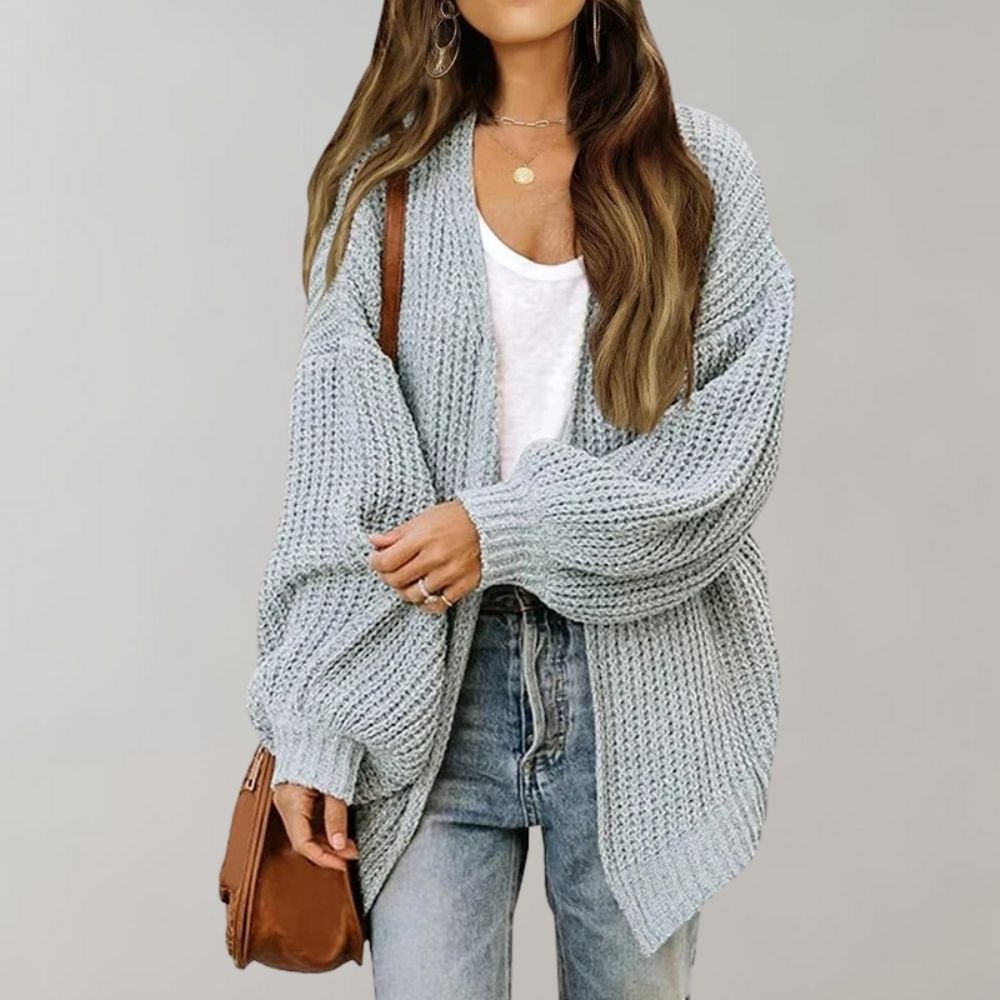 Damen Strickjacke offen – lässiger Freizeit-Cardigan