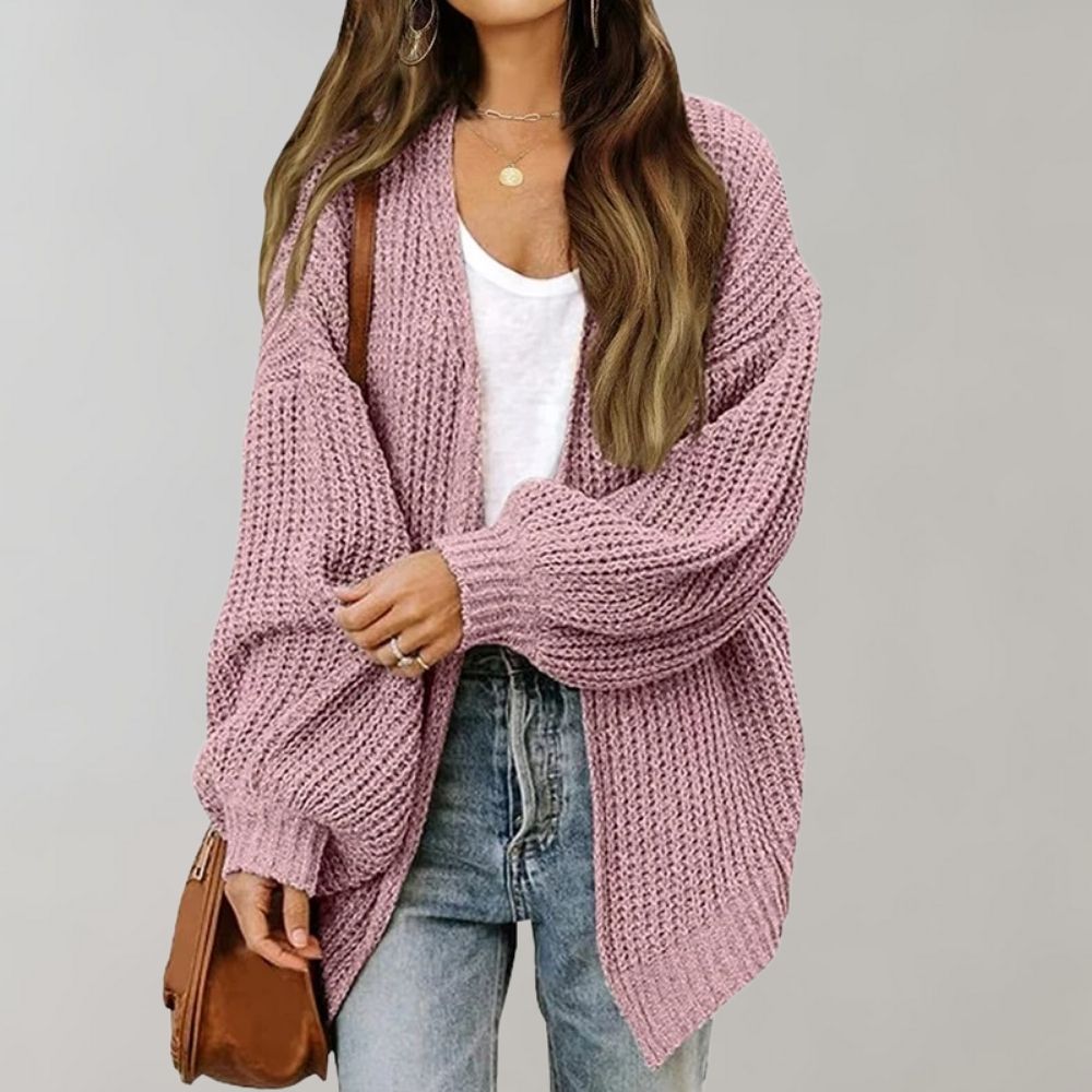 Damen Strickjacke offen – lässiger Freizeit-Cardigan