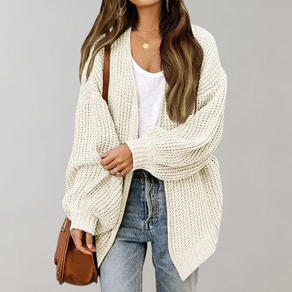 Damen Strickjacke offen – lässiger Freizeit-Cardigan