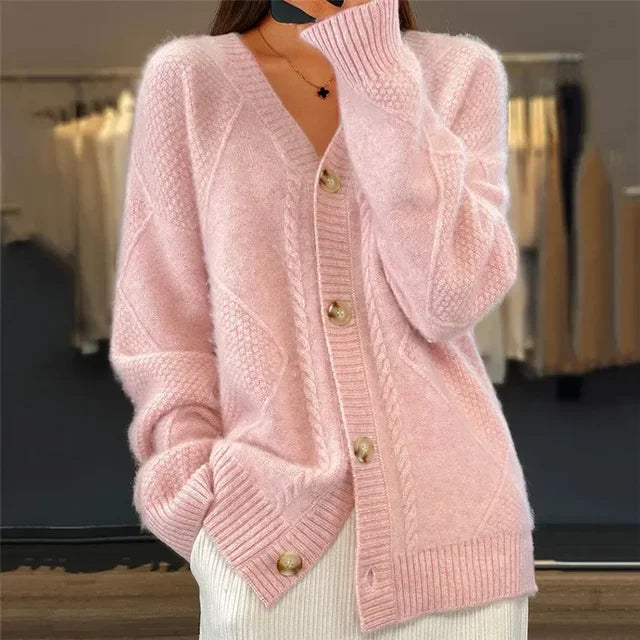 Strickjacke Damen aus Kaschmir mit Knopfleiste