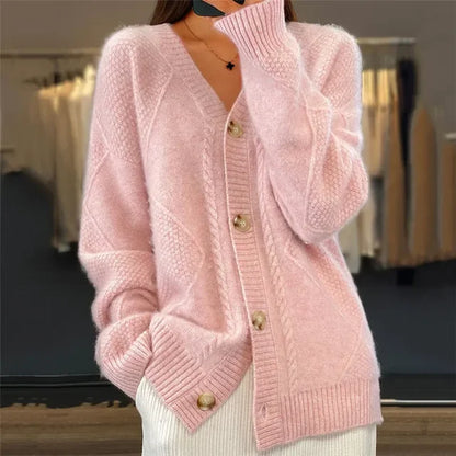 Strickjacke Damen aus Kaschmir mit Knopfleiste