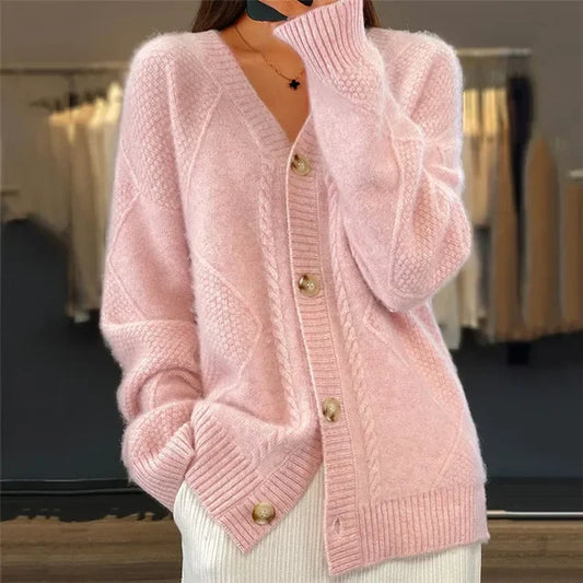 Strickjacke Damen aus Kaschmir mit Knopfleiste