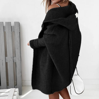 Cardigan Damen mit Kapuze aus Strick