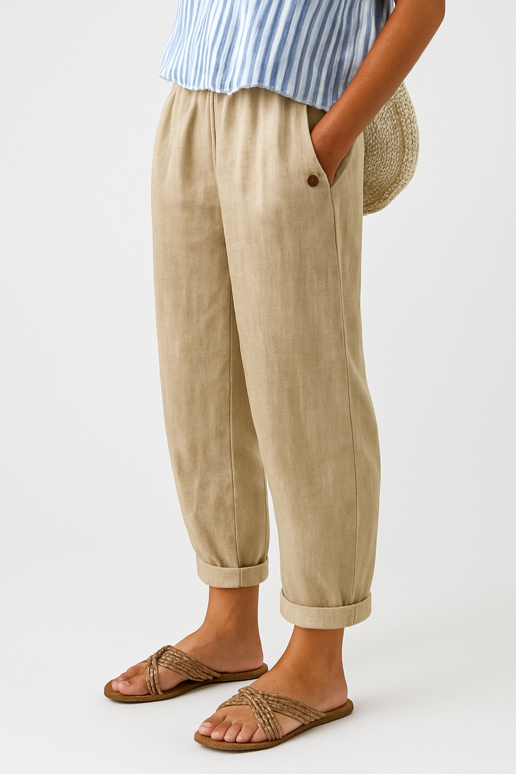 Cropped-Hose Damen mit geradem Bein
