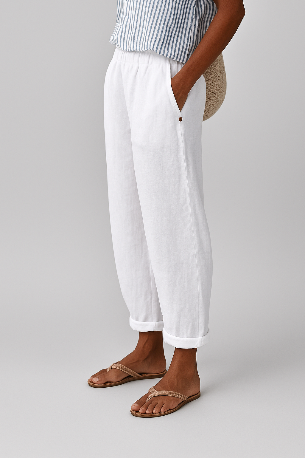 Stoffhose Damen 7/8 mit Taschen