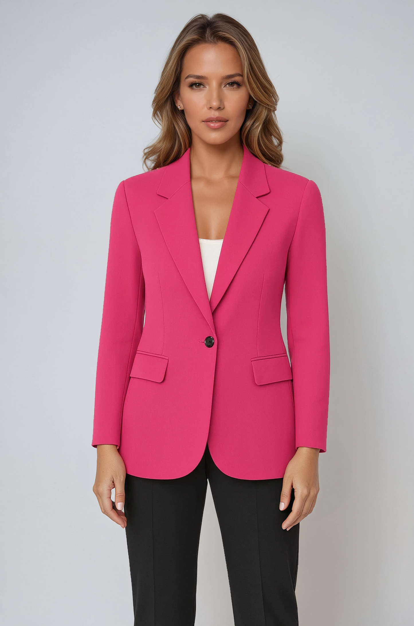 Taillierter Blazer Damen aus Polyester – klassischer Damenblazer, Detailansicht