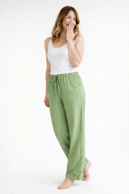 High-Waist-Hose Damen gerader Schnitt
