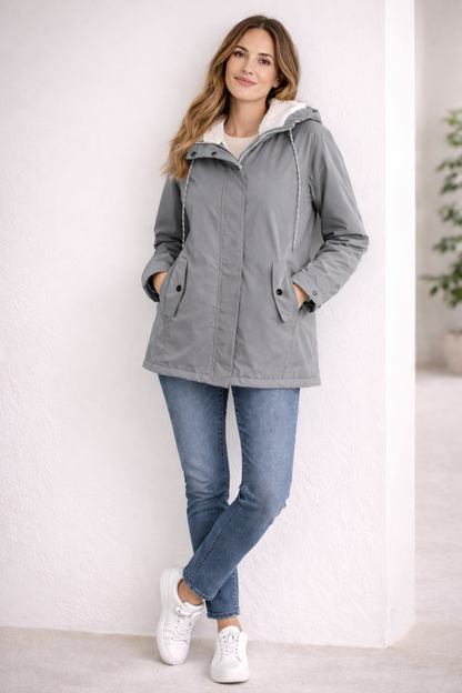 Wattierte Steppjacke Damen mit Reißverschluss