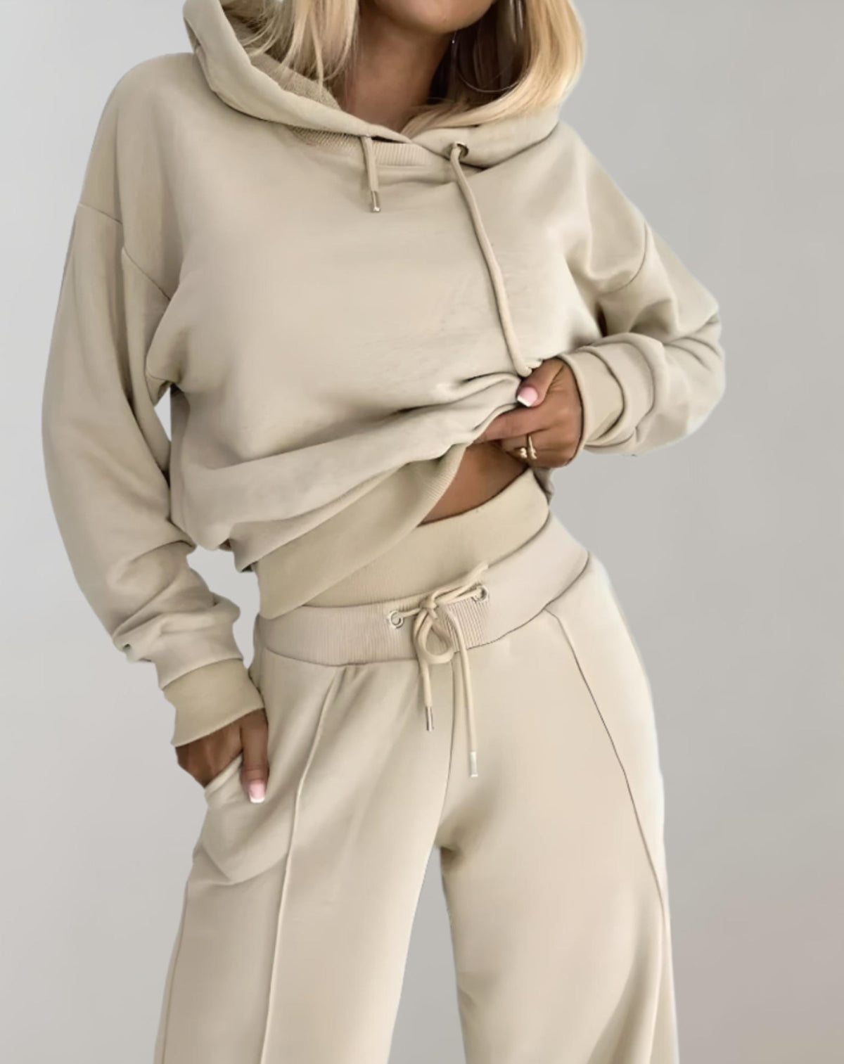 Freizeit-Set Damen – Hoodie und Jogginghose aus Baumwollmischung