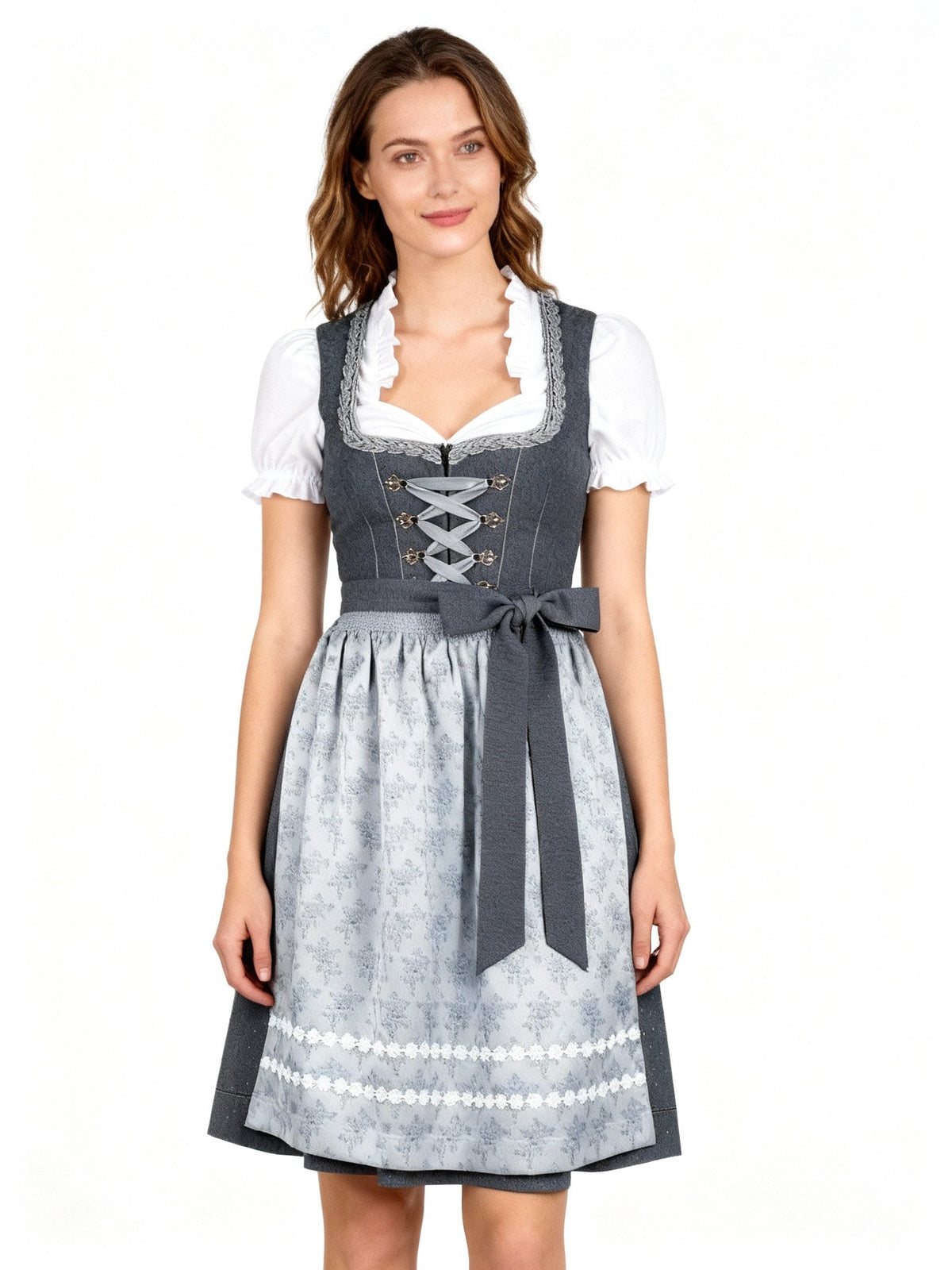 Trachtenkleid Damen dunkelgrau für Oktoberfest