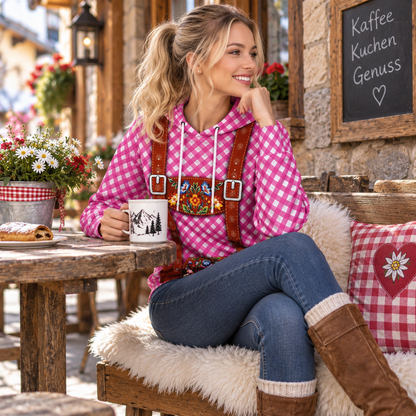 Damen Oktoberfest Hoodie mit Bierkrug-Print – Trachten Kapuzenpullover