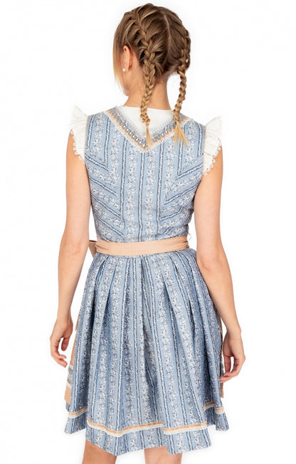 Dirndl Damen mini zweiteilig in Hellblau – Trachtenkleid