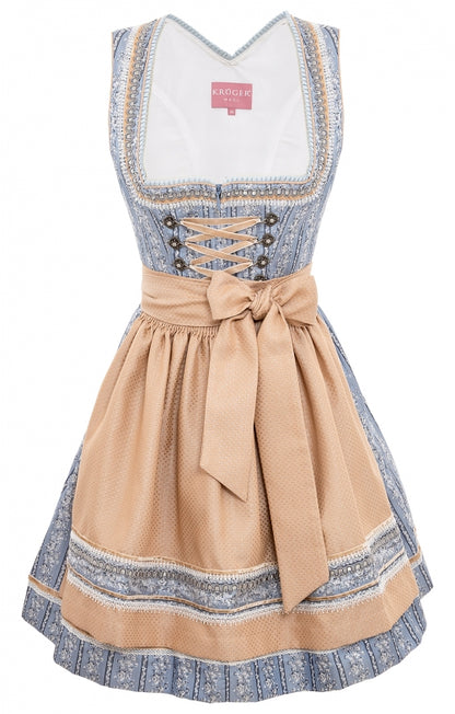 Dirndl Damen mini zweiteilig in Hellblau – Trachtenkleid