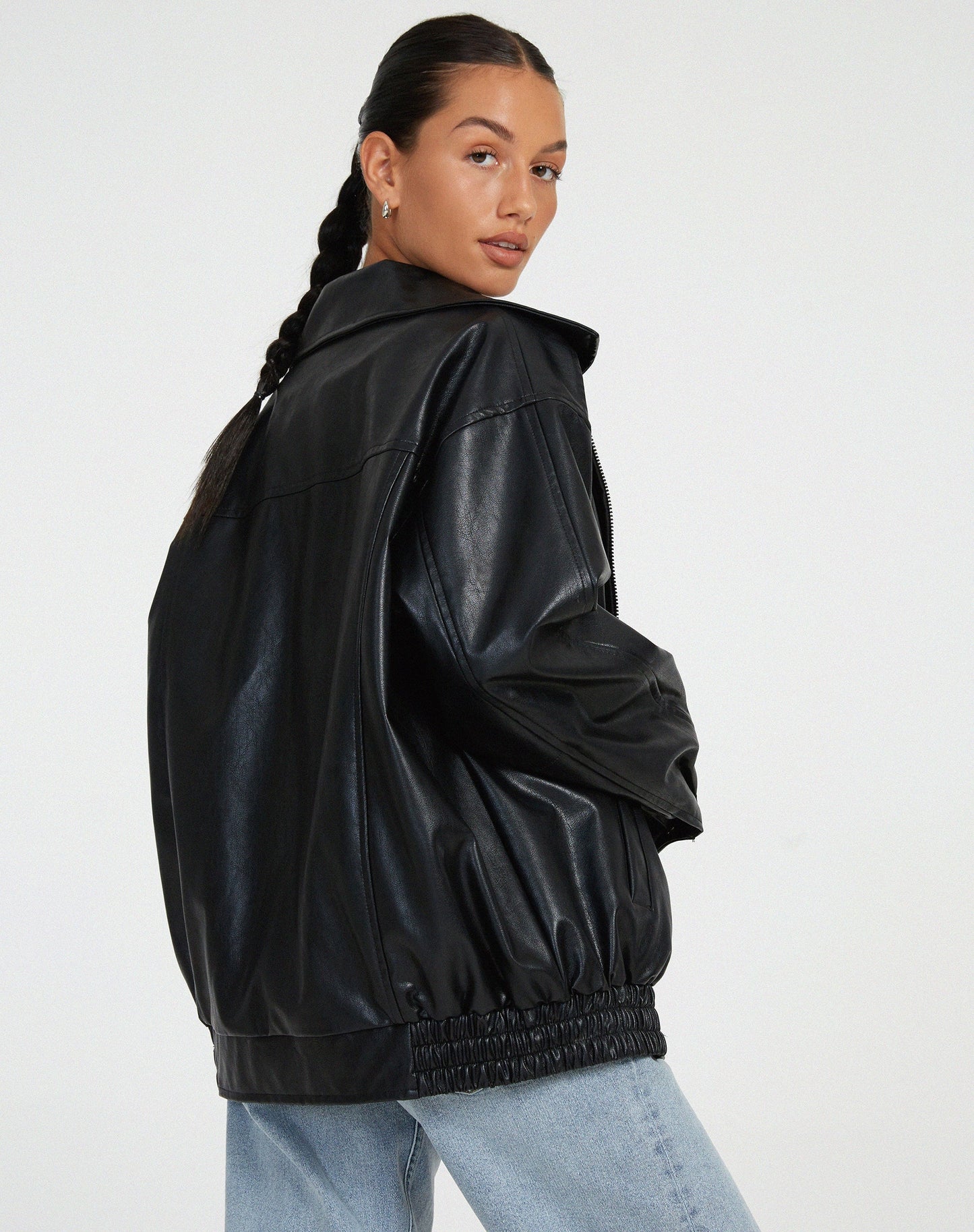 Modische Lederjacke Damen im Used-Look