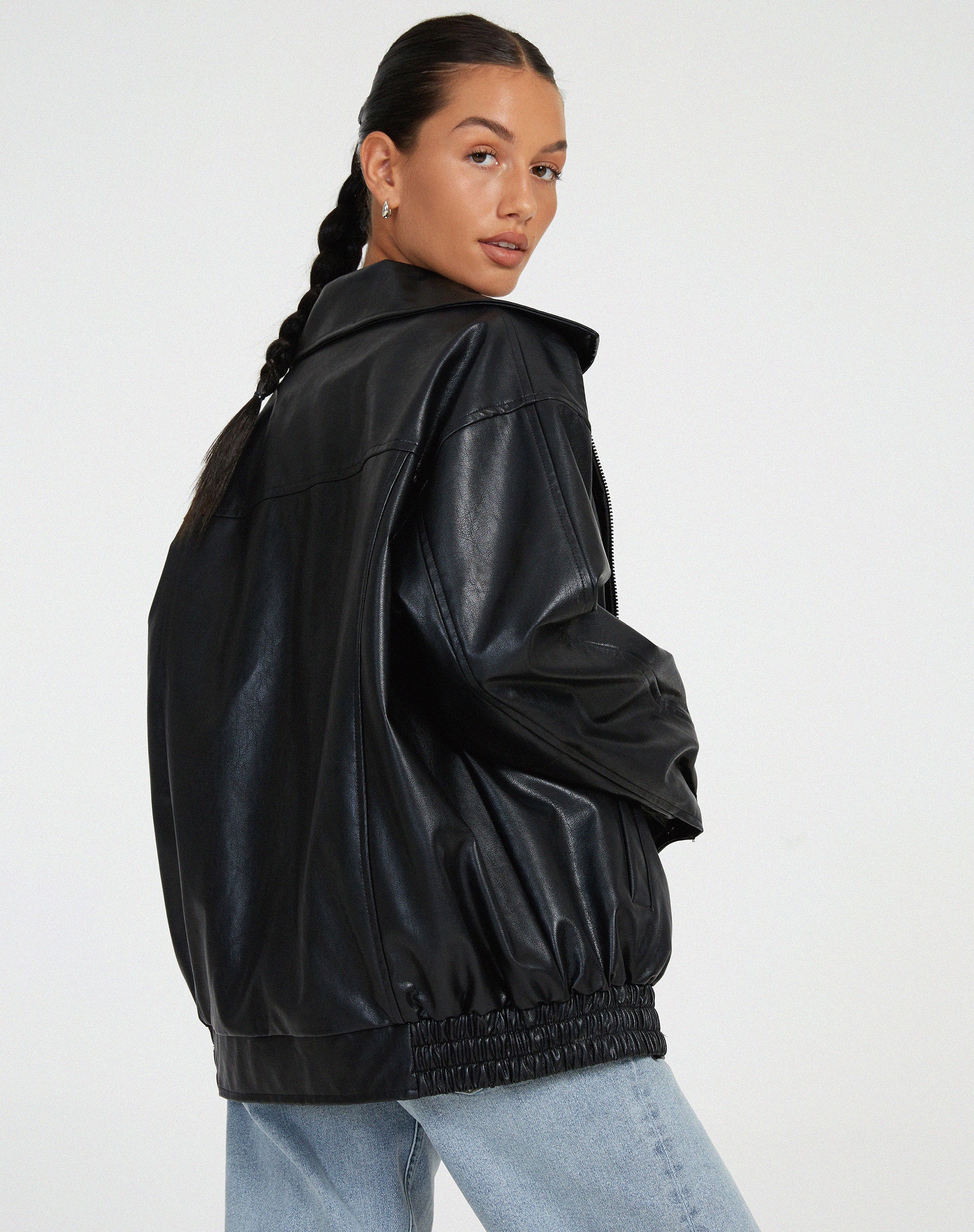 Modische Lederjacke Damen im Used-Look