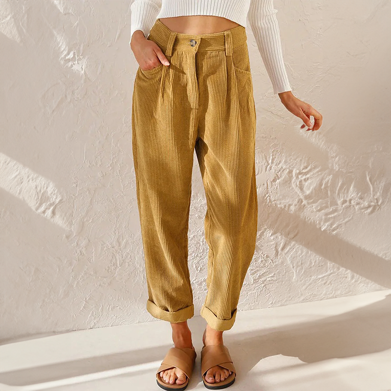 Damen Cordhose stilvoll bequeme Freizeithose
