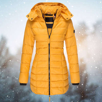 Lange gesteppte Winterjacke Damen