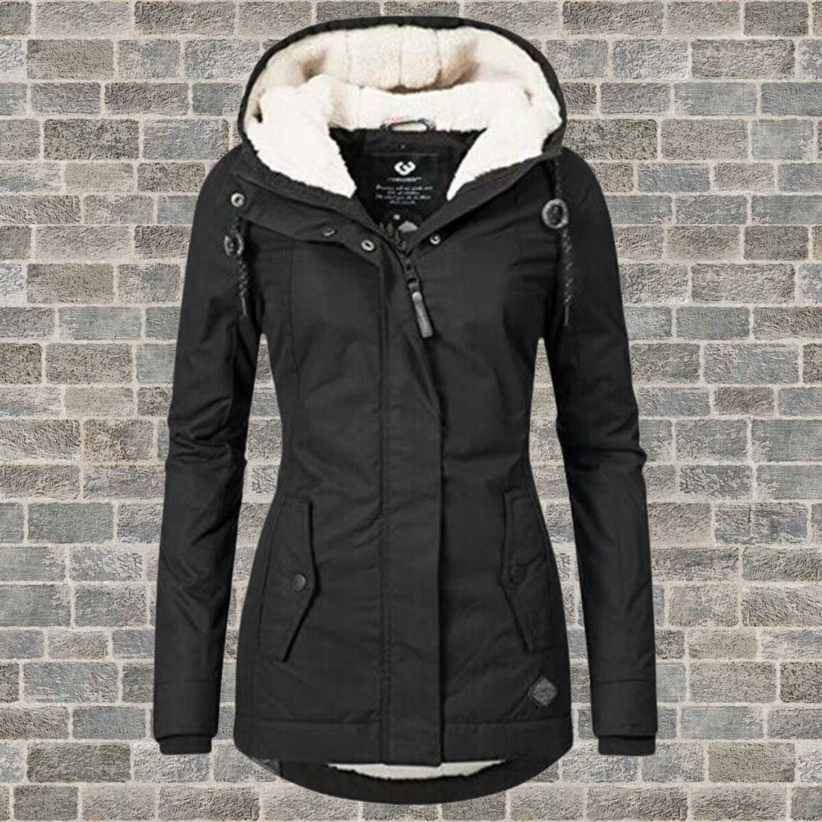 Eleganter plissierter Wintermantel Damen