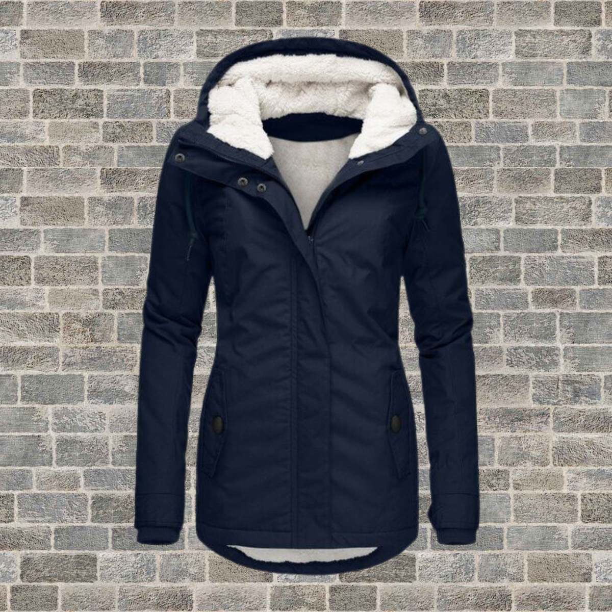 Damen Baumwollmantel mit Teddyfutter