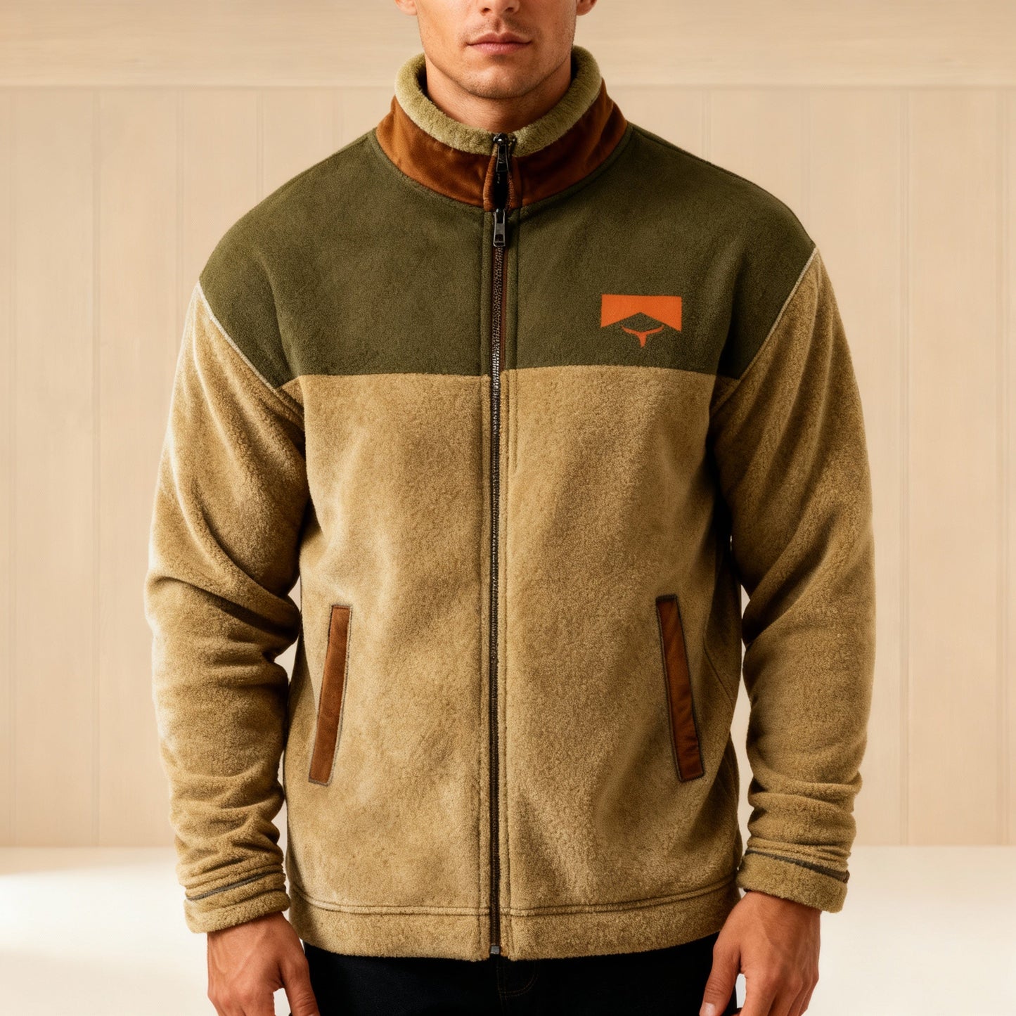 Herrenjacke mit Reißverschluss und Umlegekragen