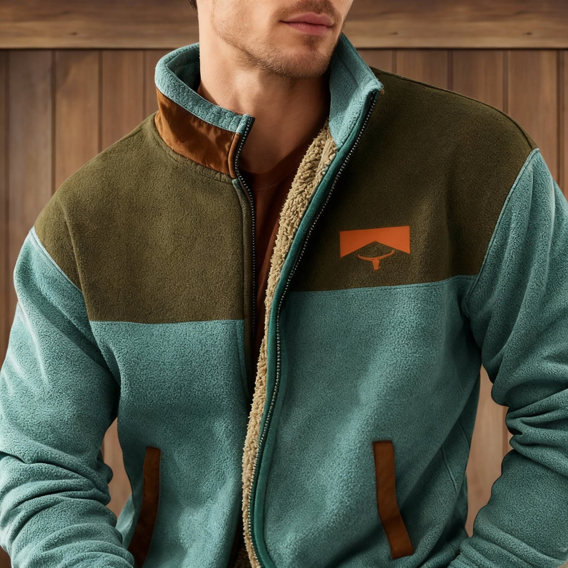 Outdoorjacke Herren mit Patchwork-Design