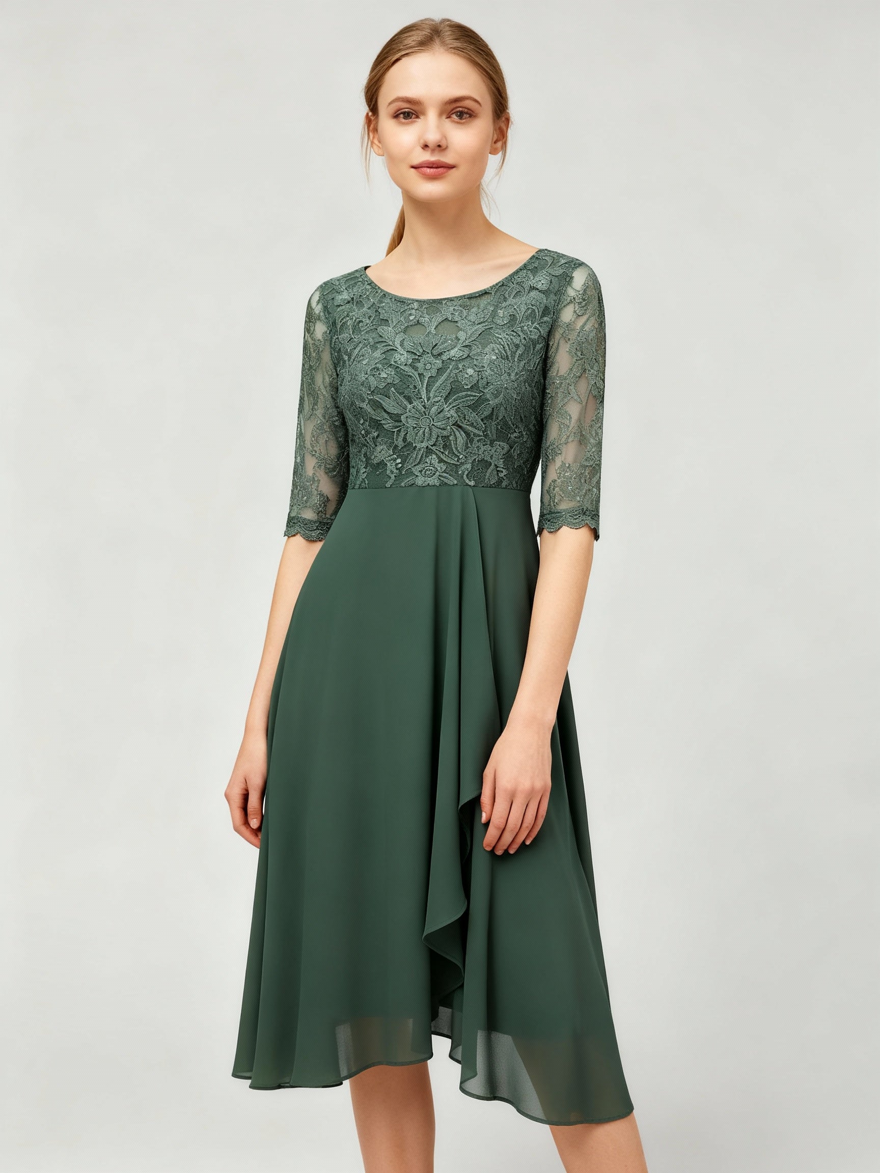 Chiffonkleid Damen in Maxilänge