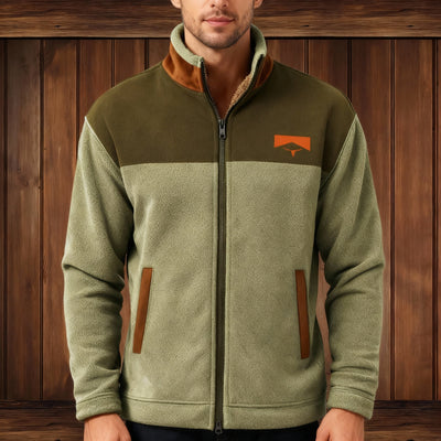 Leichte-Freizeitjacke aus Leinen mit Reißverschluss und 3D-Print