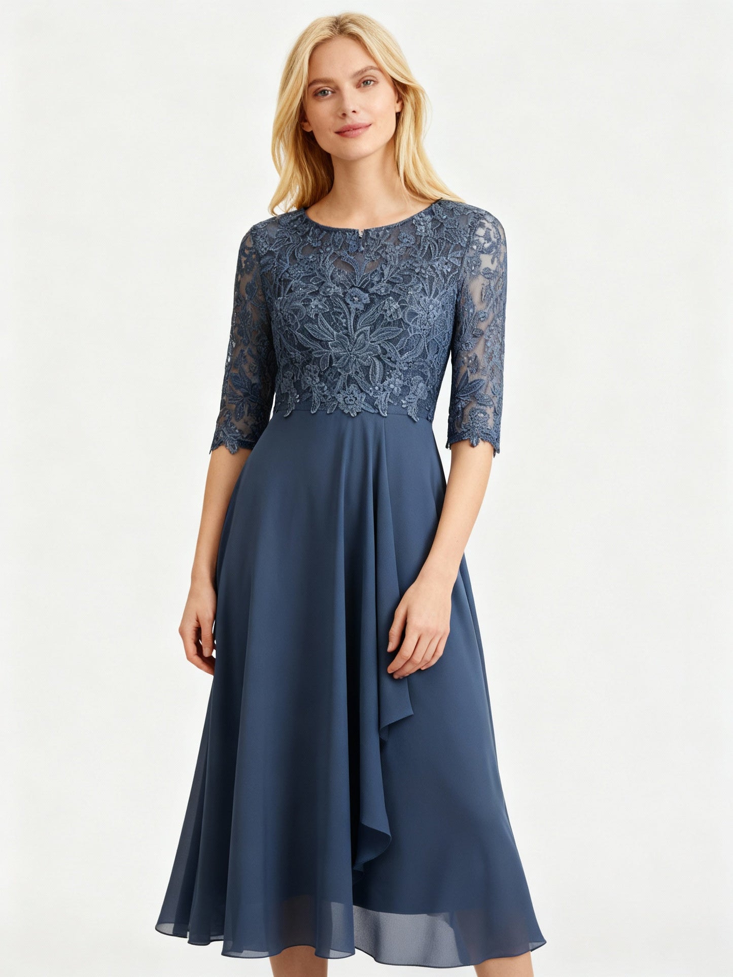 Maxikleid Damen mit langen Ärmeln