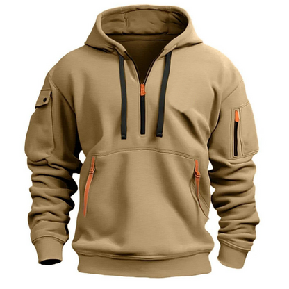 Herren Hoodie mit Kontrast-Reißverschlüssen