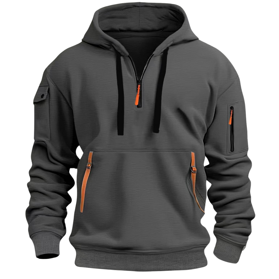 Hoodie Herren mit Reißverschluss-Taschen – bequemer Kapuzenpullover für die Freizeit