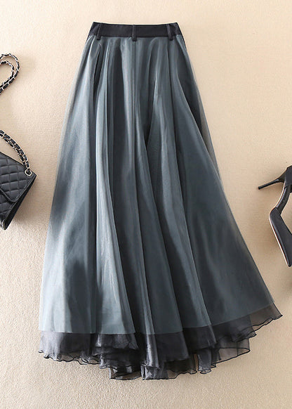 Tüllrock Damen – eleganter Patchwork-Rock in Grau