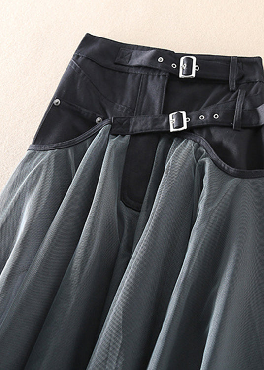 Tüllrock Damen – eleganter Patchwork-Rock in Grau