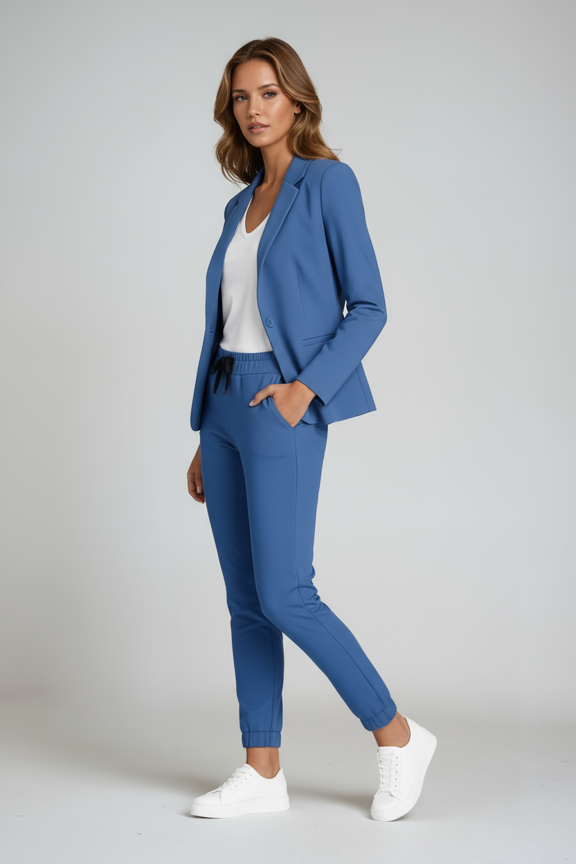 Blazer-Hosen-Set Damen aus Polyester – Hosenanzug, Detailansicht