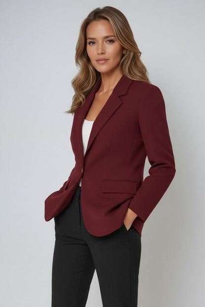 Taillierter Blazer Damen aus Polyester – klassischer Damenblazer, Detailansicht
