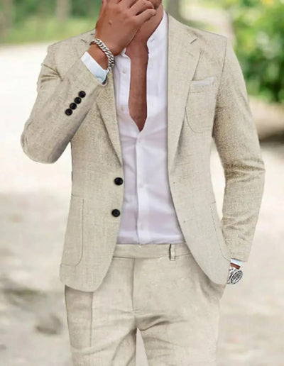 Herren Anzug-Set zweiknöpfig – klassischer Hochzeitsanzug mit Blazer und Hose