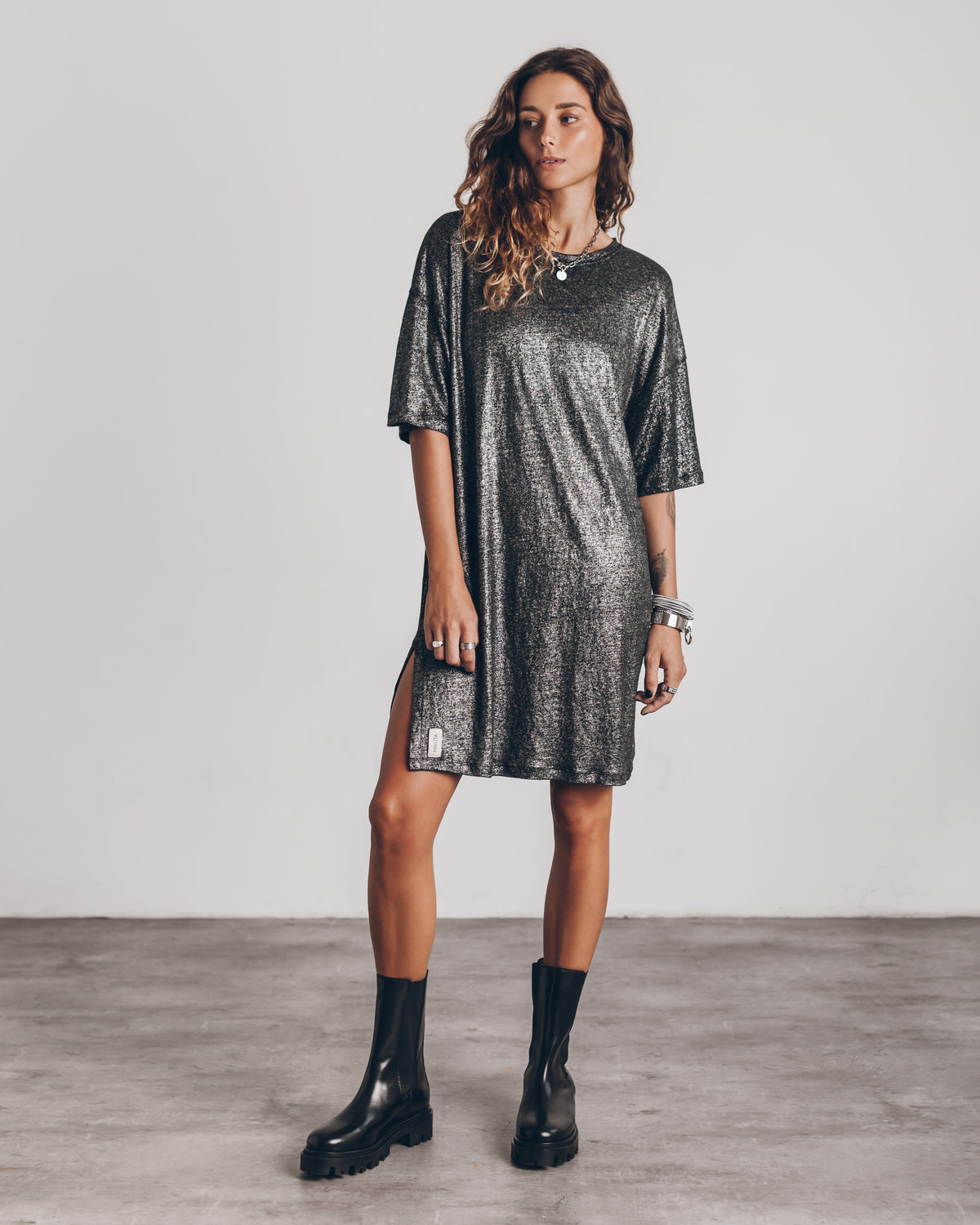 Damen Leinenkleid glitzernd – elegantes Sommerkleid