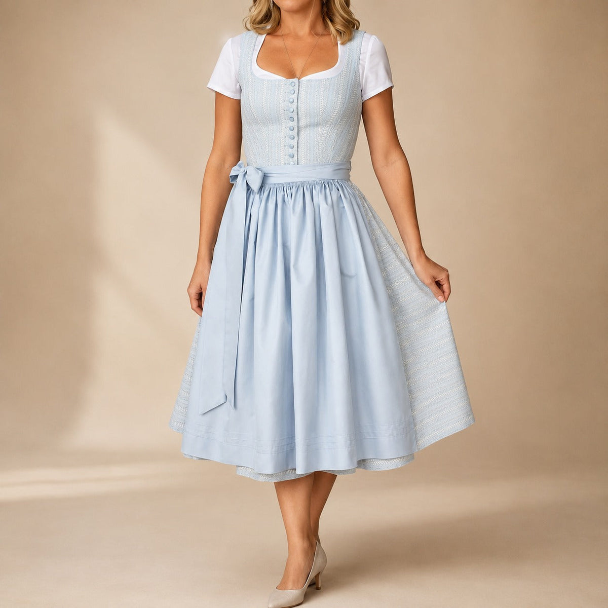 Damen Oktoberfestkleid klassisch mit Schleife Trachtenkleid