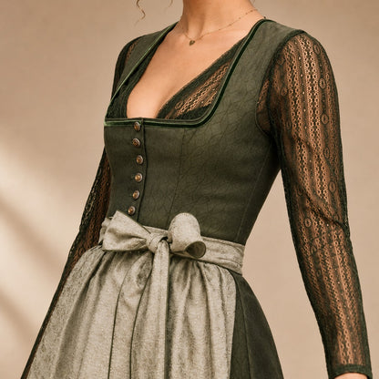Damen Oktoberfestkleid klassisch mit Schleife – Trachtenkleid