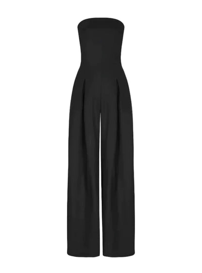 Trägerloser Jumpsuit Damen in Marineblau